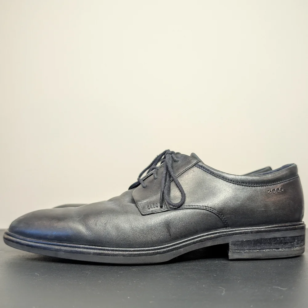 Ecco Citytray Derby Classic Leather Black Dress Shoes Men's EU‎ 43